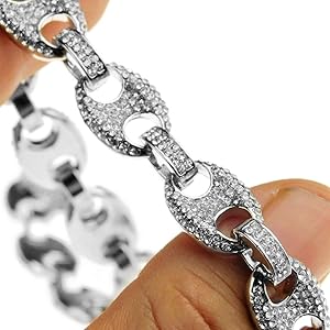 glitter グリッター Iced Out Mariner Chain Iced Out Mariner Chain 【GOLD / SILVER】 | Glitter